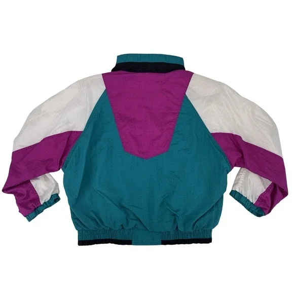 VTG River Edge Sport Women's Windbreaker Medium Multicolor Full Zip 80's 90's - Picture 8 of 13